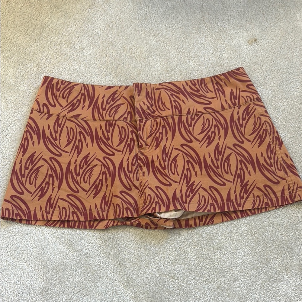 I.AM.GIA Burgundy Patterned Skirt with Shorts